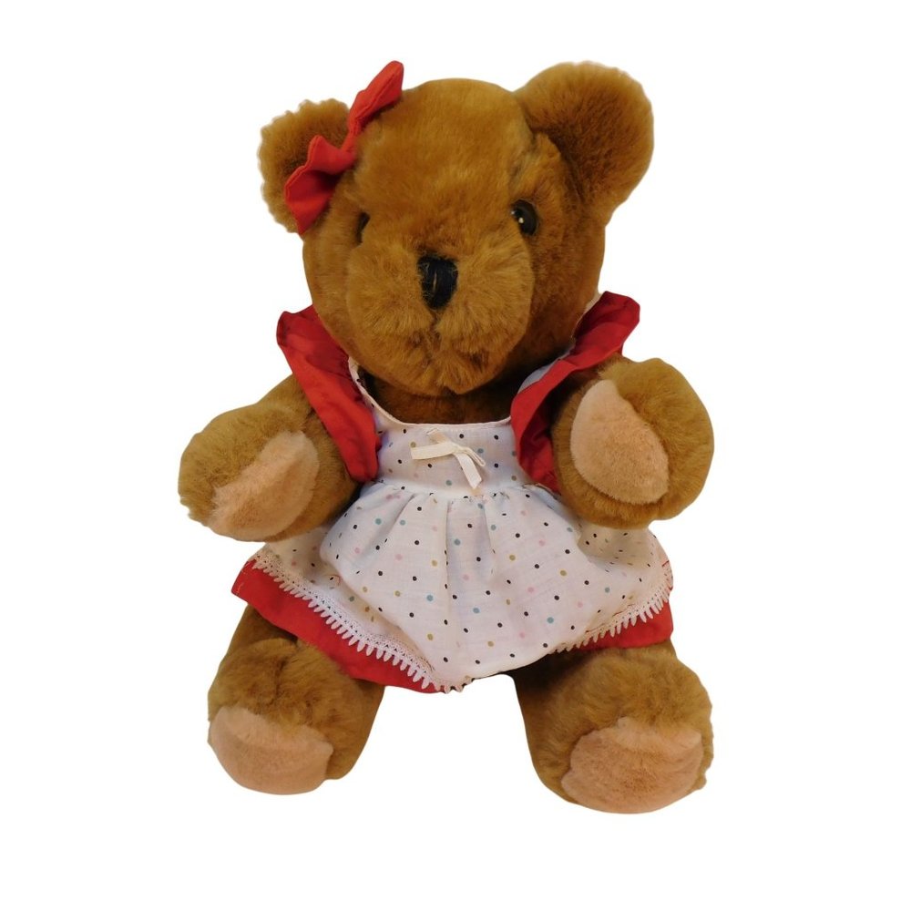 Carousel Jointed Bear 16" Plush 1983 Stuffed Animal Vintage
